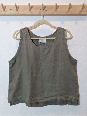 Parachute Home Olive Green 100% Linen Tank Top NWT
